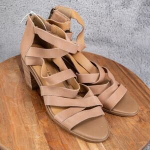 Lucky Brand Women's Kallia Sandals ~ Sesame Janeda Leather Size 9.5 M